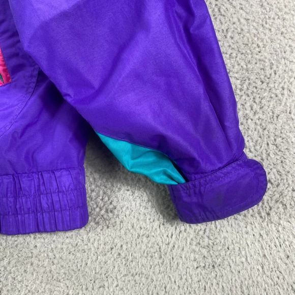 Cabin Creek Jacket Womens Large Purple Nylon Retro Colorblock 90s NO Liner - Picture 4 of 16